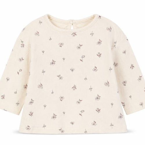 George Girls Beige Floral  Basic T-Shirt Size 3-6 Months
