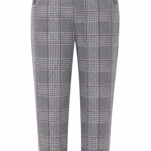 Boohoo Womens Grey Check  Trousers  Size 10 L26 in