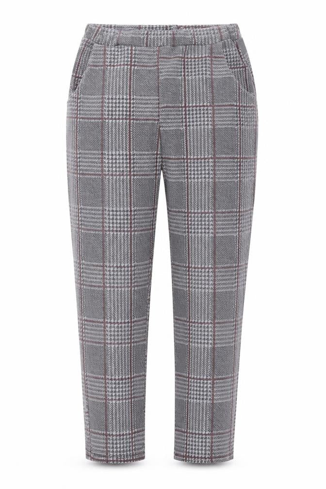 Boohoo Womens Grey Check  Trousers  Size 10 L26 in