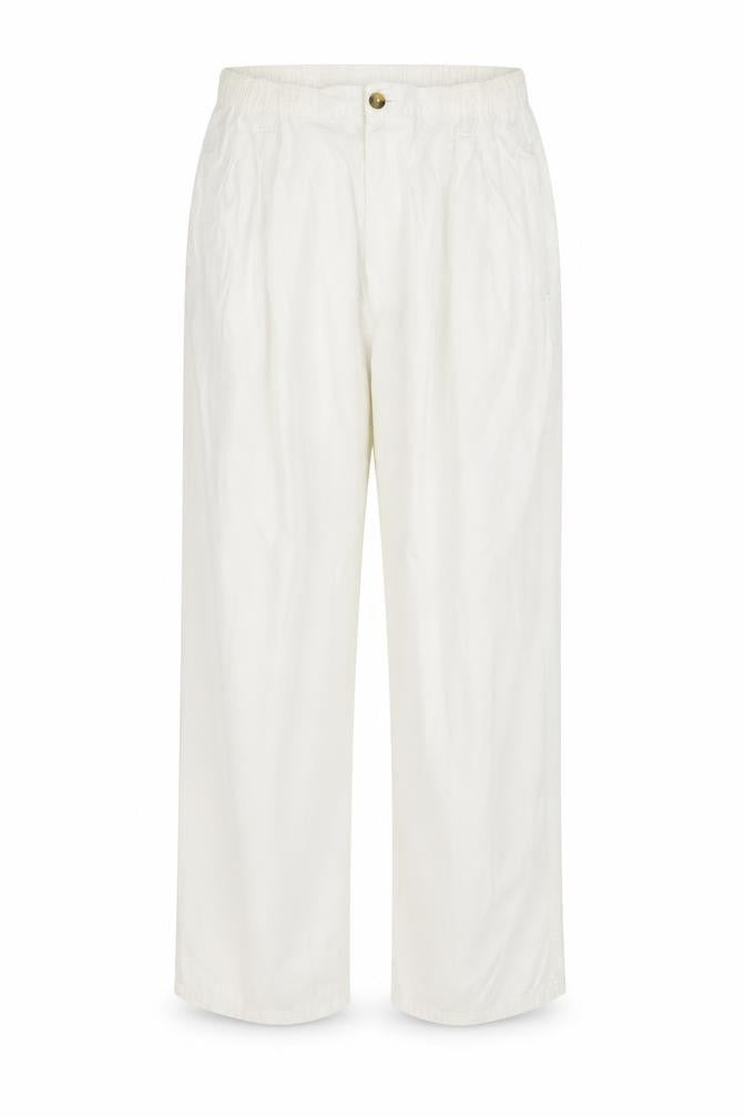Front view of Preworn women’s white trousers, size S, 28-inch leg