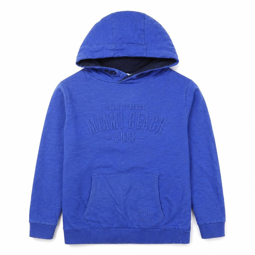 Front view of George boys’ blue pullover hoodie, size 7-8, years