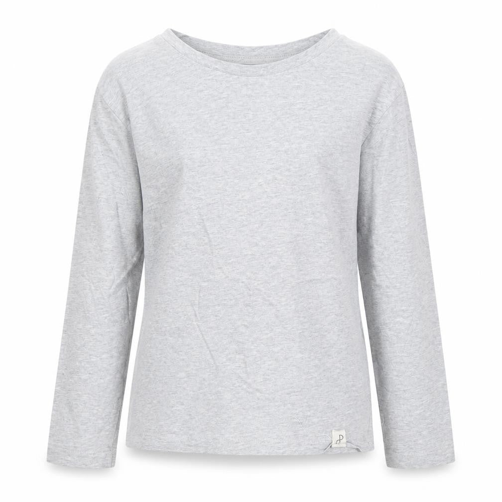 Front view of Popupshop girls’ grey basic t-shirt, size 9, years