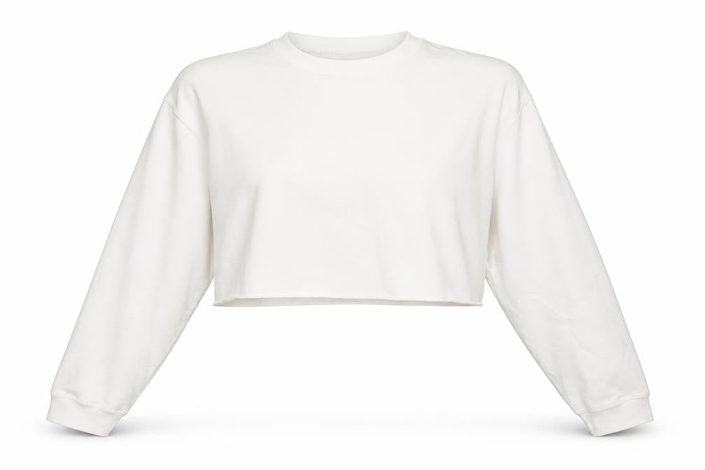 Front view of PRETTYLITTLETHING women’s white jumper, size M, - cropped