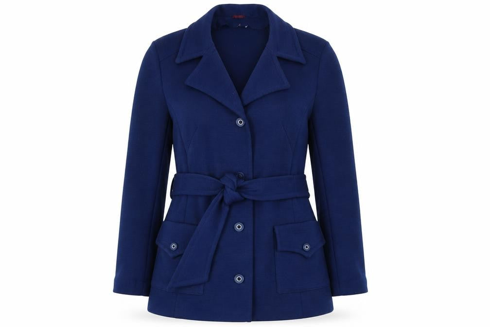 Front view of Bickler women’s blue jacket, size S
