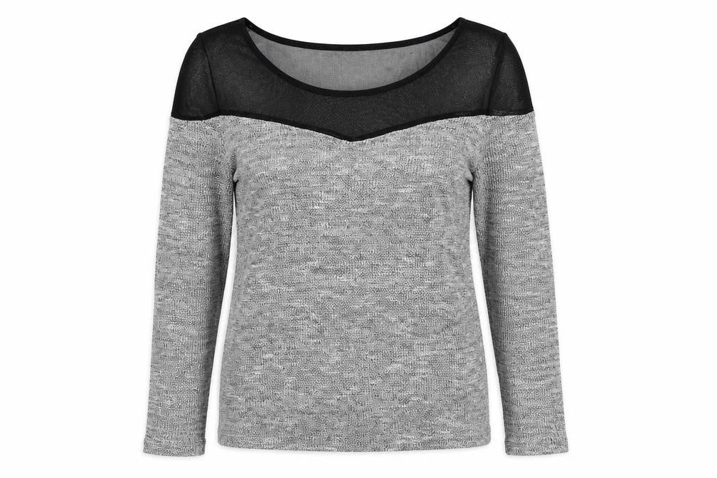 Front view of H&M women’s grey jumper, size M