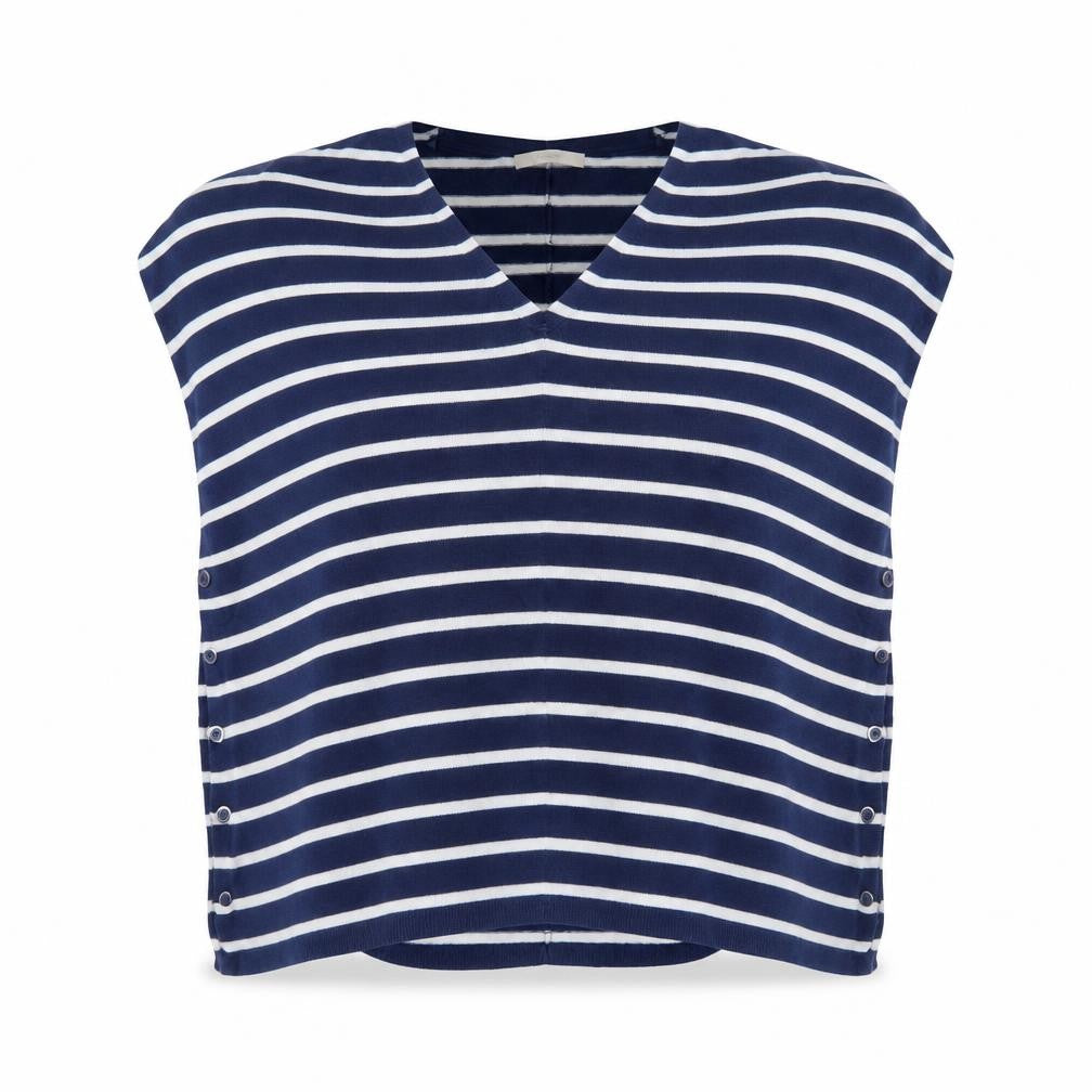 Front view of George women’s blue striped jumper, size S