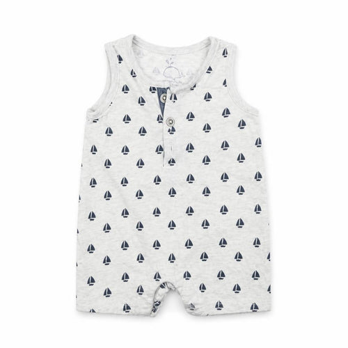 F&F Baby Grey Spotted  Babygrow One-Piece Size 0-3 Months  - Sail Boats