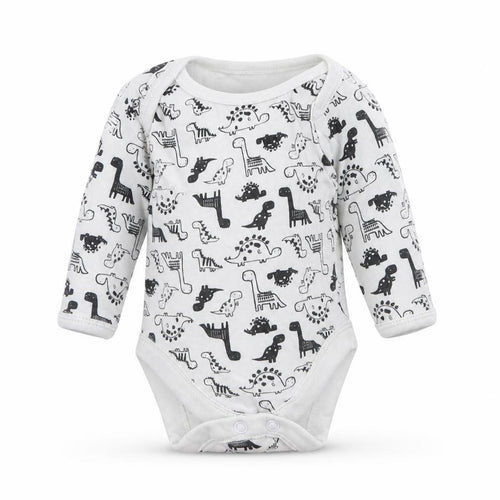 George Baby White Animal Print  Babygrow One-Piece Size 0-3 Months  - Dinosaur