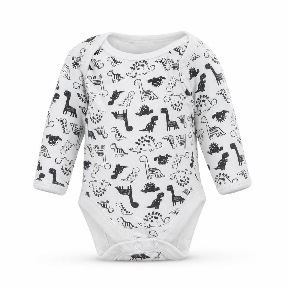 George Baby White Animal Print  Babygrow One-Piece Size 0-3 Months  - Dinosaur