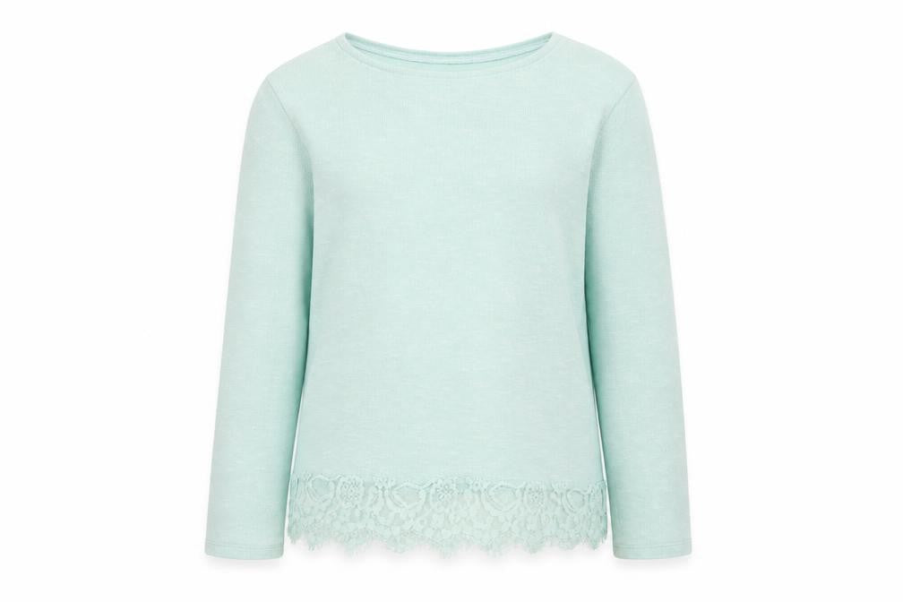 Front view of H&M girls’ green jumper, size 8, years