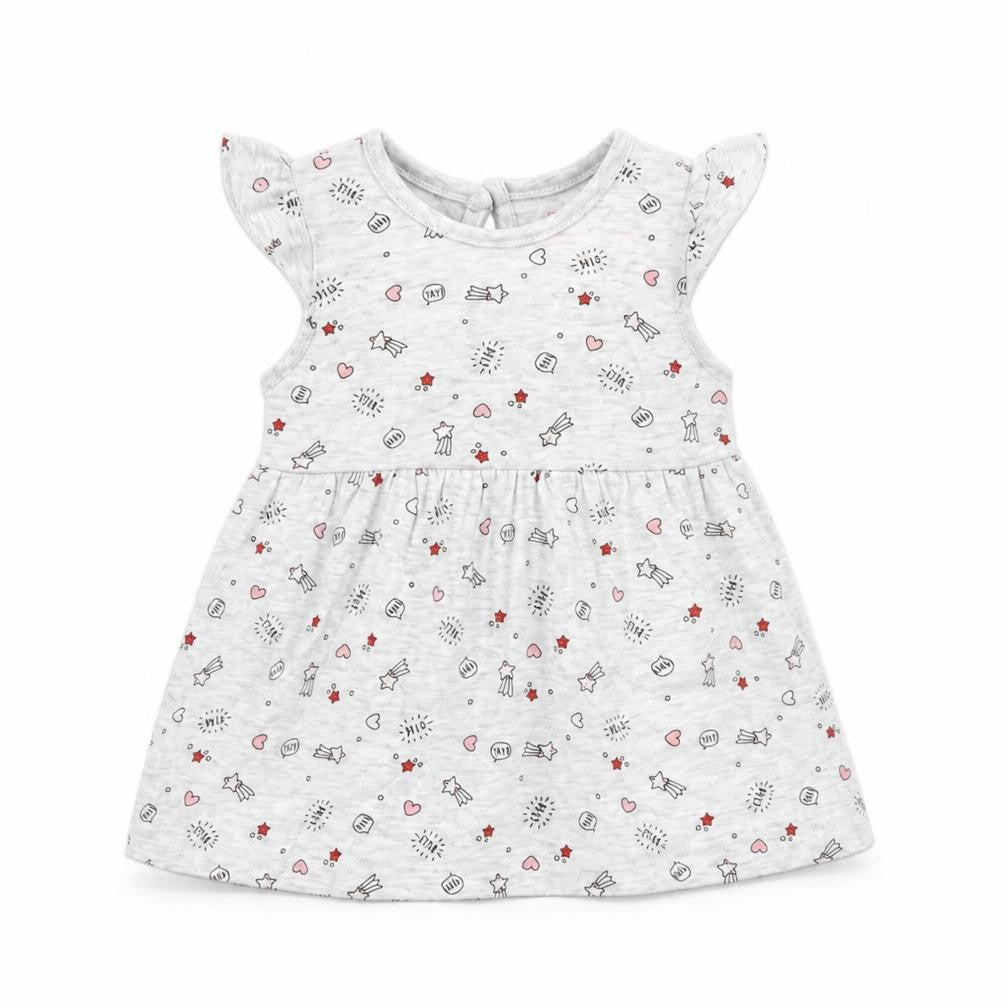 Front view of Primark girls’ grey spotted fit & flare, size 3-6, months