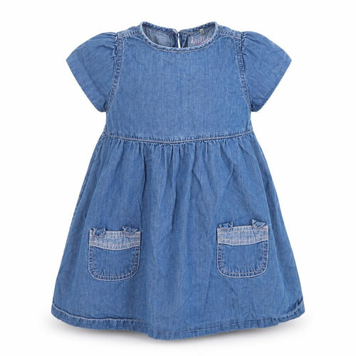 Peacocks Girls Blue  Denim Fit & Flare  Size 9-12 Months