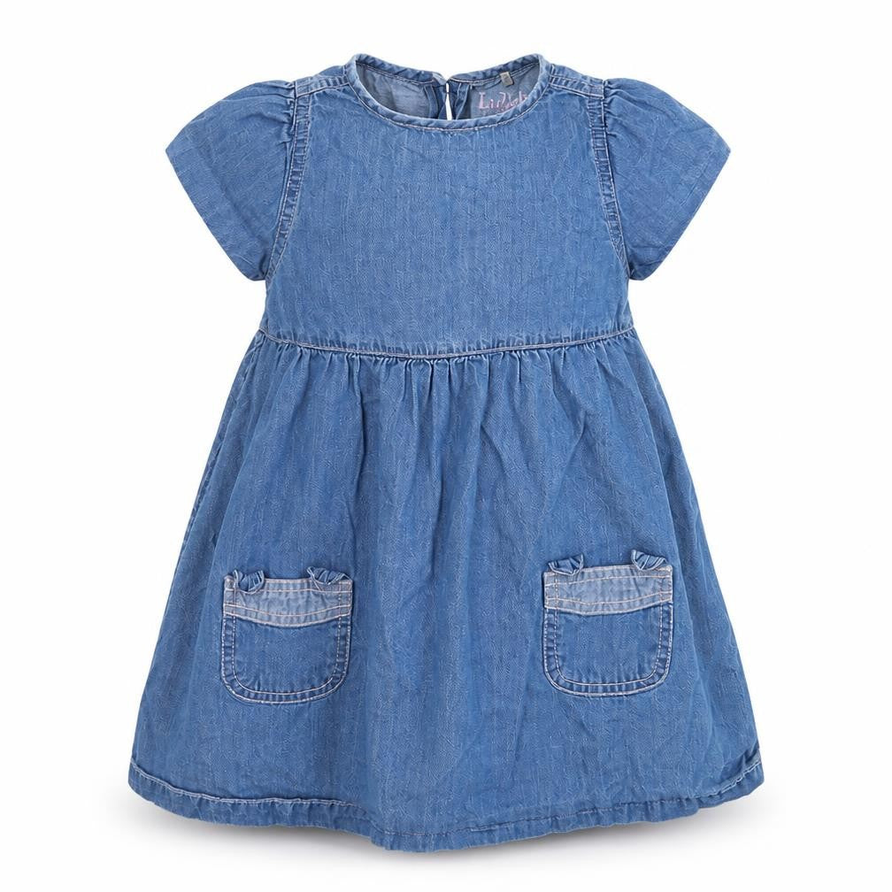 Peacocks Girls Blue  Denim Fit & Flare  Size 9-12 Months