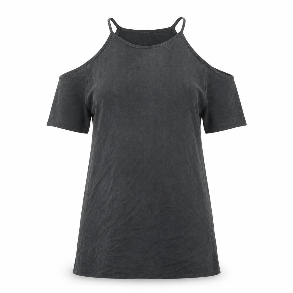 Front view of Zara women’s grey basic blouse, size S