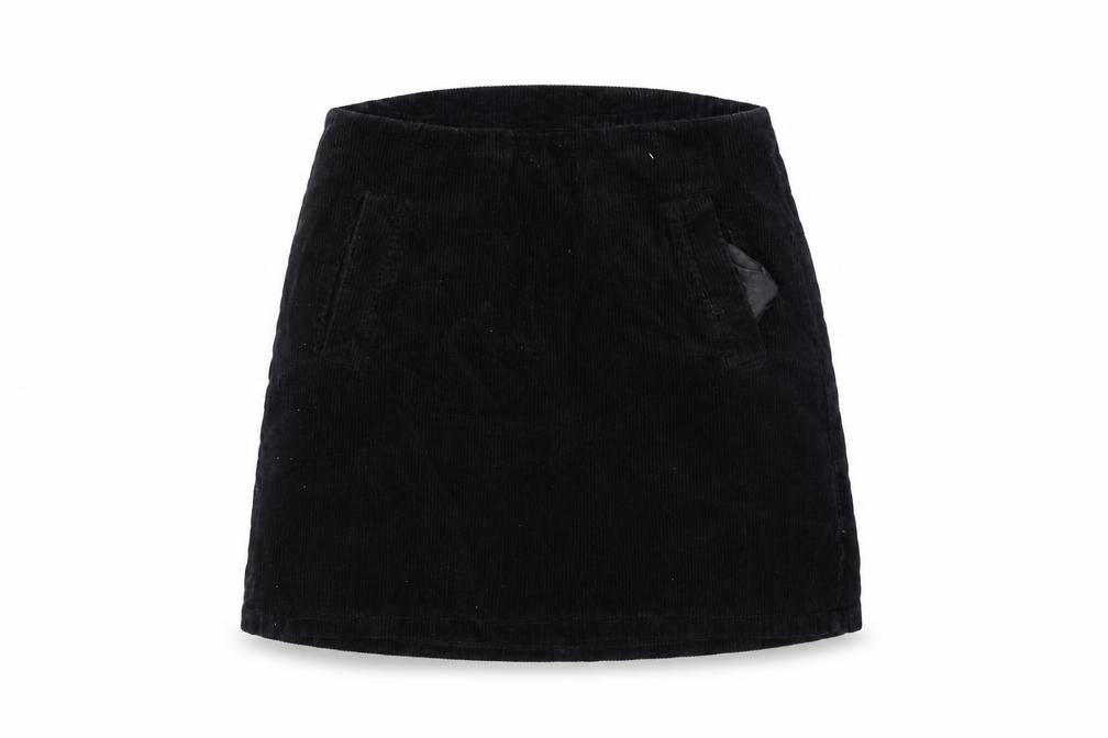 Front view of New Look women’s black mini skirt, size UK 10