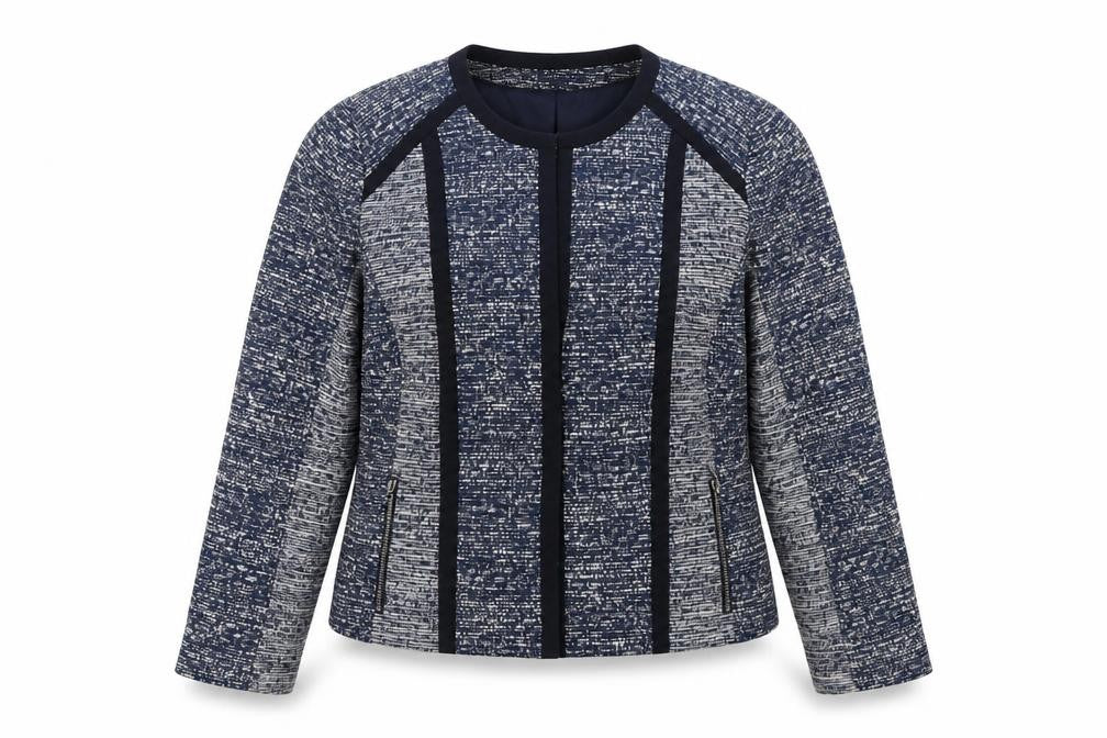 Front view of Marks & Spencer women’s blue pea coat jacket, size UK 16