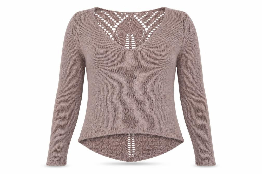 Front view of anistan women’s purple jumper, size UK 12