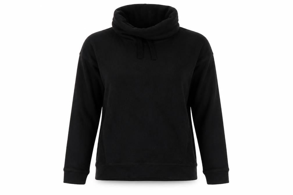 Front view of gift aid women’s black herringbone jumper, size S