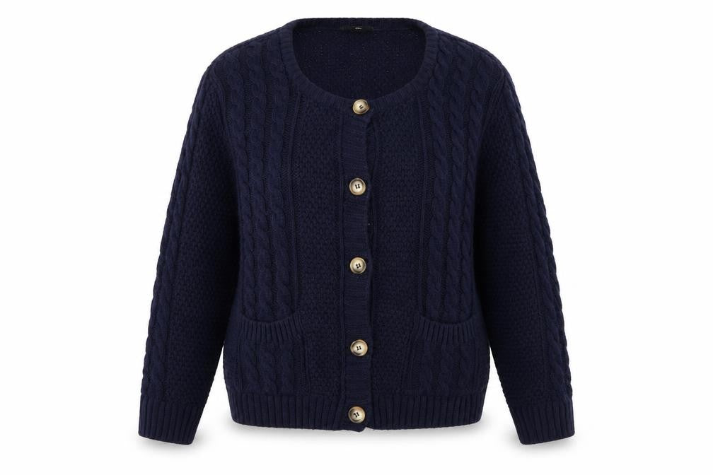Front view of H&M women’s blue jumper, size L