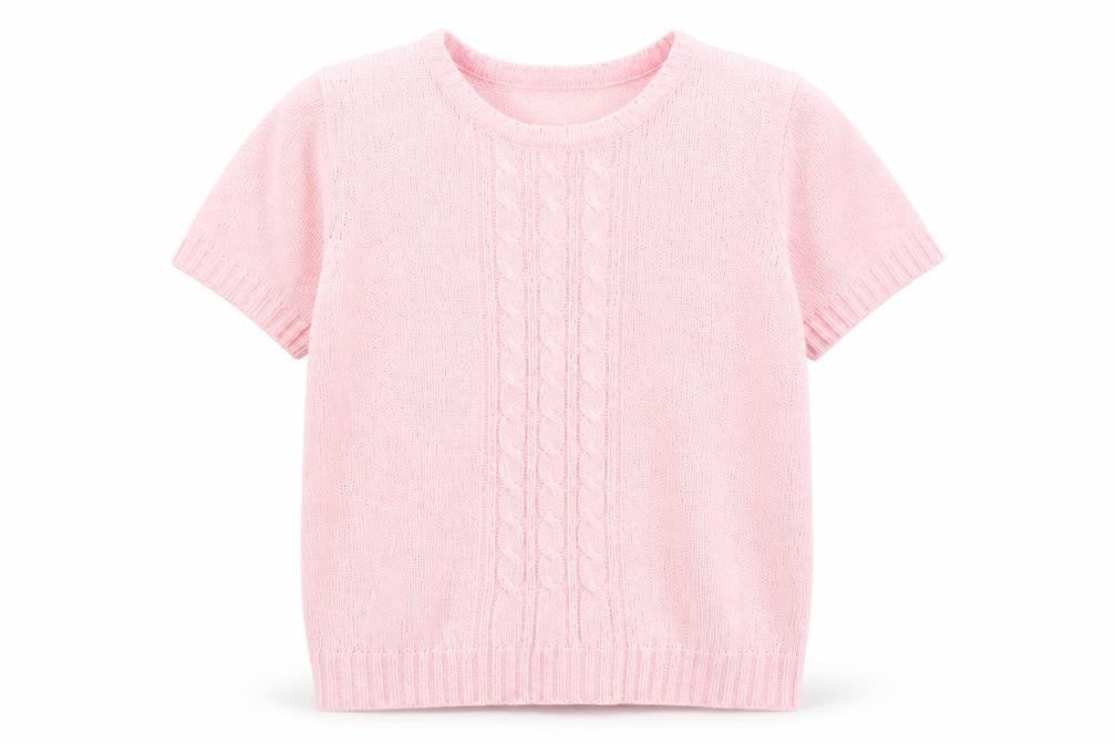 Front view of Damart girls’ pink jumper, size 10-11, years