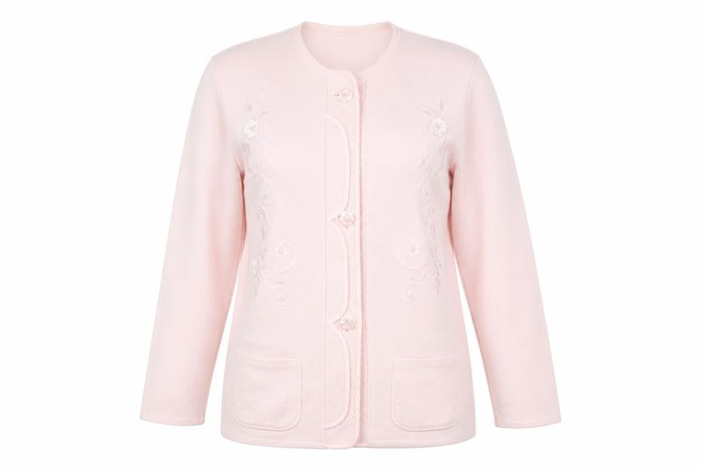 Front view of Paramour women’s pink jacket coat, size L
