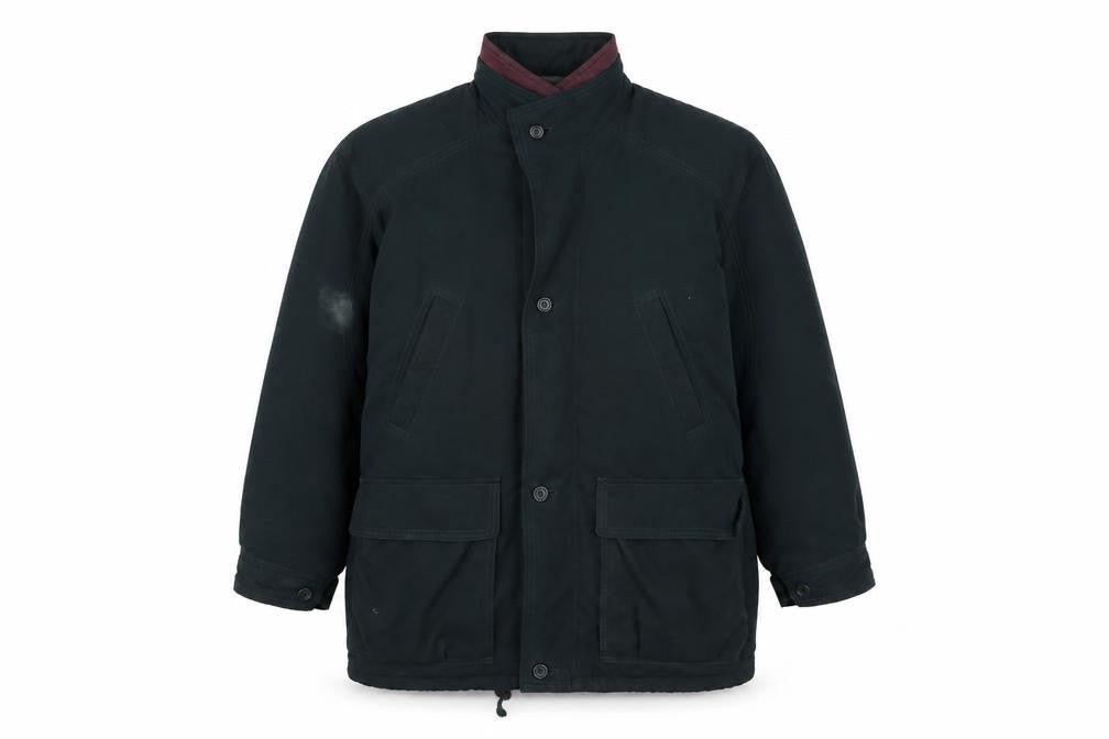 Front view of bongardi women’s green puffer jacket coat, size UK 18