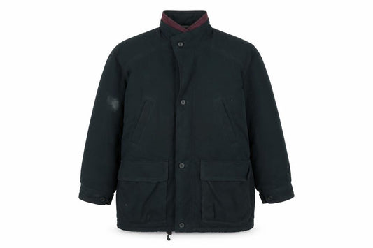 Front view of bongardi women’s green puffer jacket coat, size UK 18