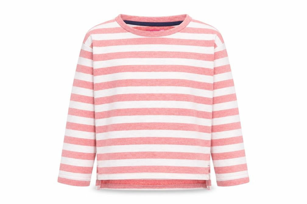 Front view of Lily & dan boys’ white striped jumper, size 5-6, years