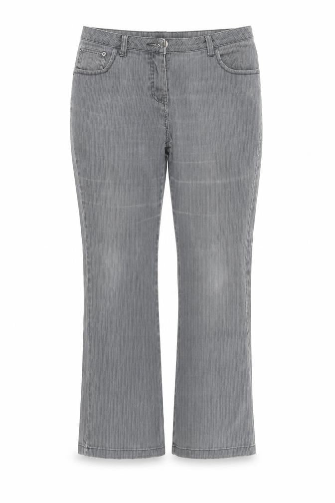 Front view of Papaya women’s grey straight jeans, size UK 14, 26-inch leg