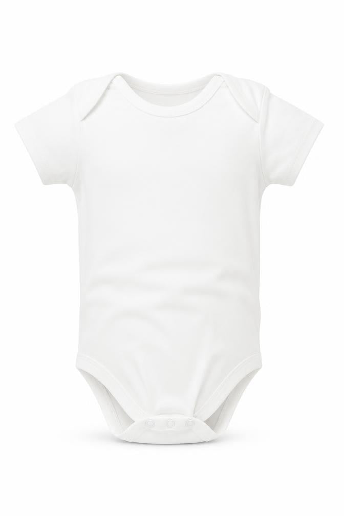 Front view of George Baby White Babygrow One-Piece, size 18, Months