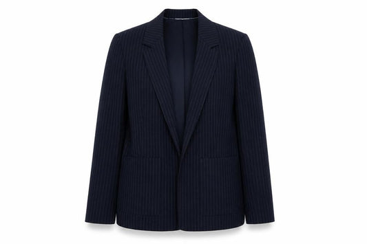 Front view of Topshop women’s blue jacket suit jacket, size UK 12