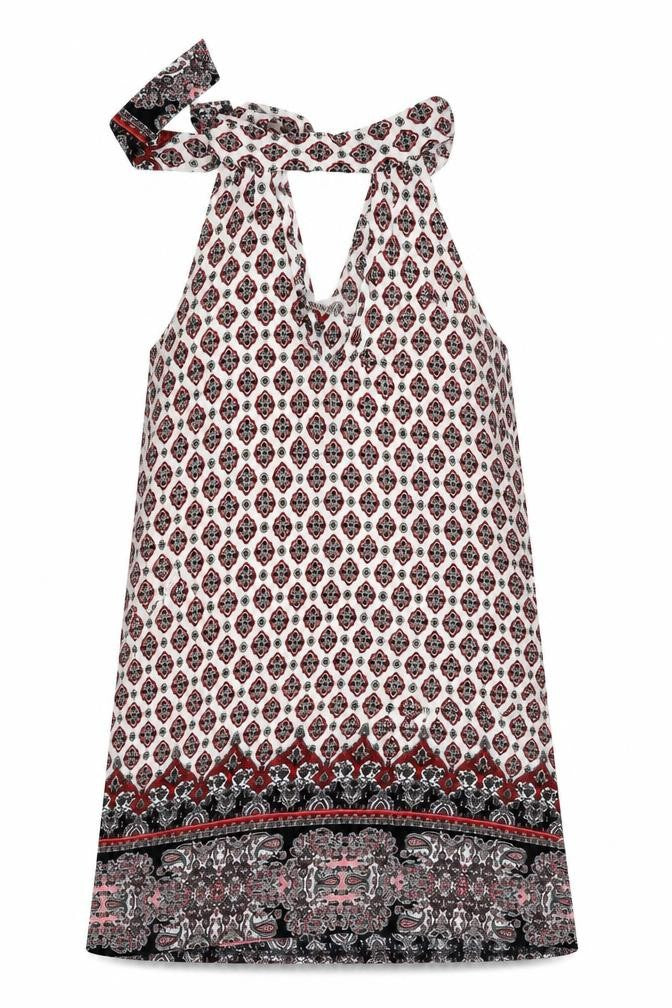Lola May Womens Black Floral  A-Line  Size 8  - Tie Neck