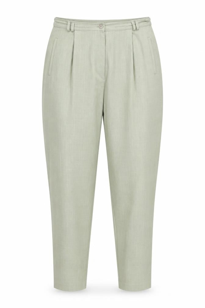 Front view of Bertertex women’s green trousers, size UK 18, 28-inch leg - side elastication