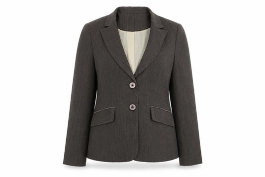 Front view of Autonomy women’s brown jacket suit jacket, size UK 12