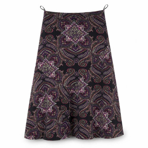 M&S Womens Black Fair Isle  A-Line Skirt Size 10