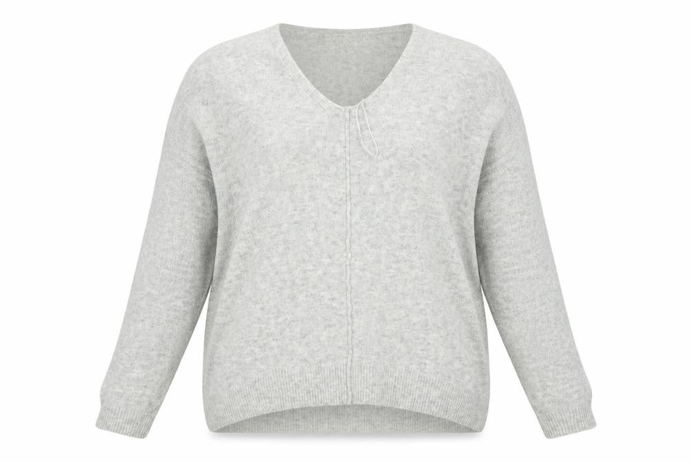 Front view of Topshop women’s grey jumper, size UK 14