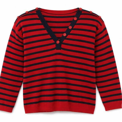 Mango Womens Red Striped  Pullover Jumper Size M