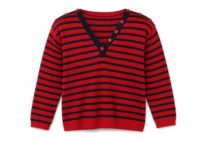 Mango Womens Red Striped  Pullover Jumper Size M