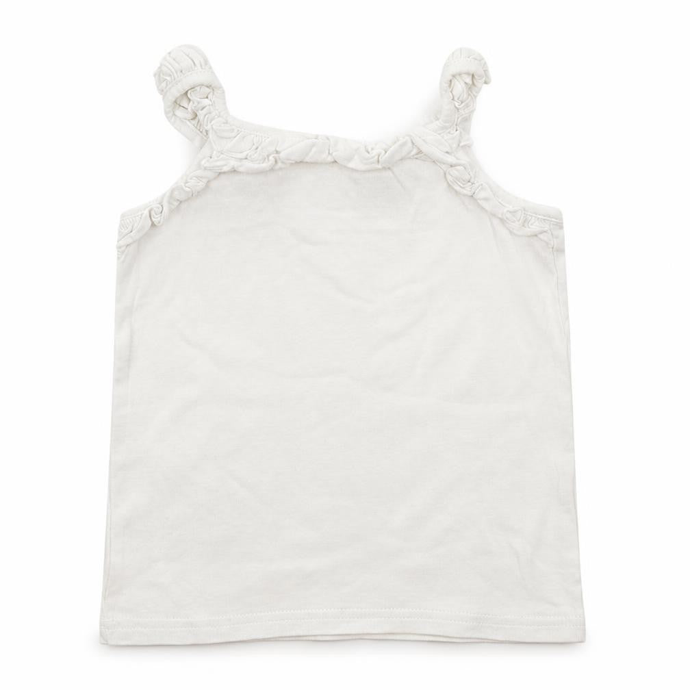 Front view of Matalan girls’ white basic tank, size 2-3, years