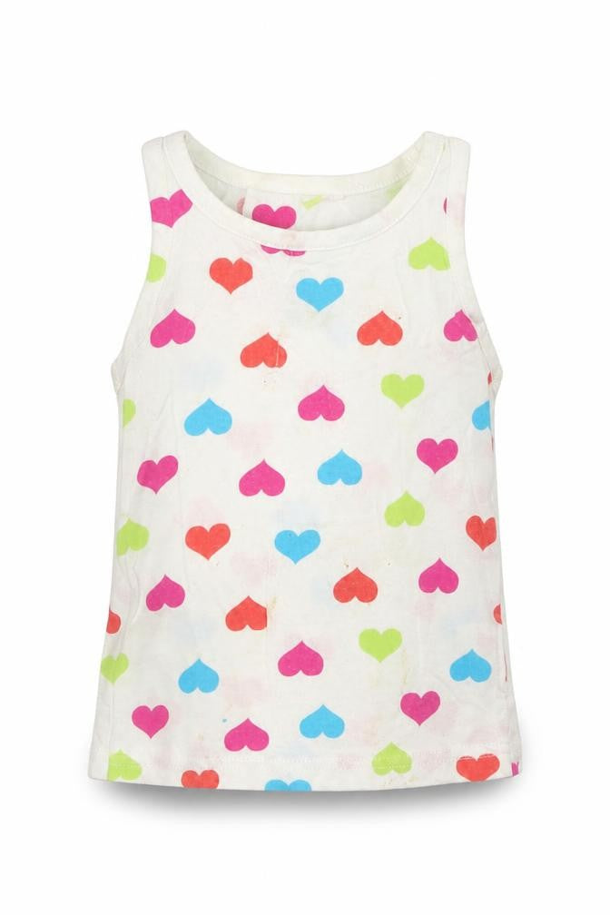 girl2girl Girls White Polka Dot  Basic Tank Size 2-3 Years