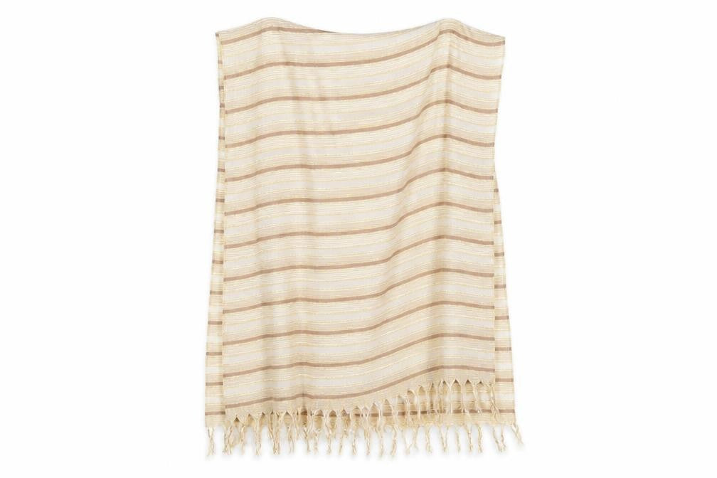 Front view of H&M women’s multicoloured striped shawl/wrap