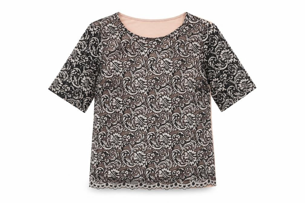Front view of Marks & Spencer women’s pink basic t-shirt, size UK 10