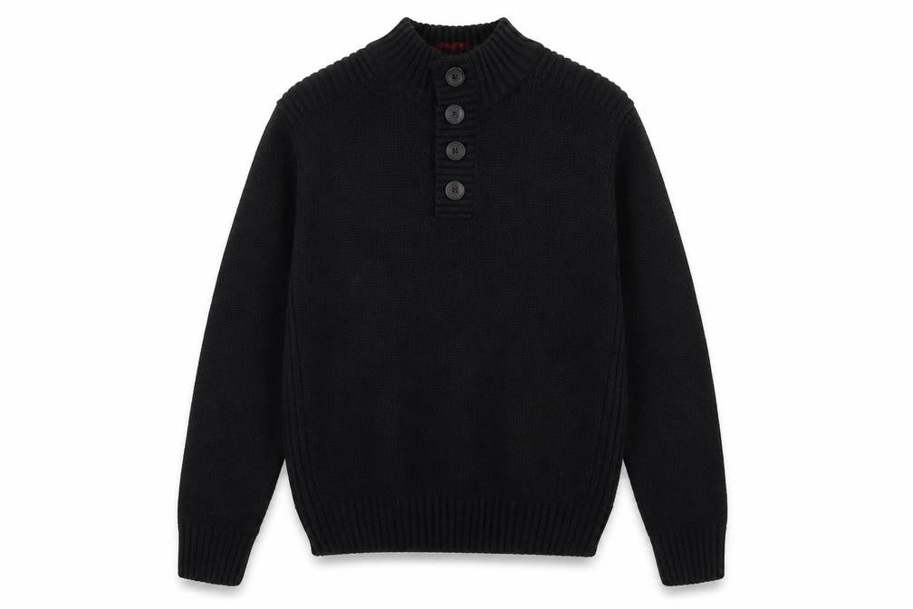 Front view of Kensington men’s black jumper, size L