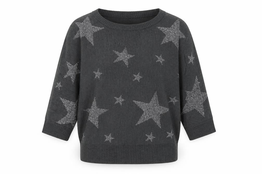 Front view of Golddigga women’s grey jumper, size UK 12