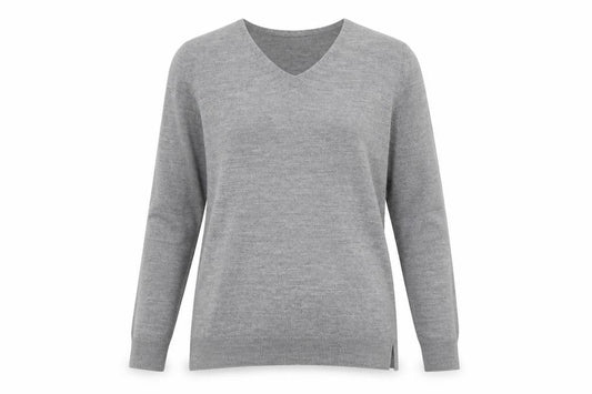 Front view of Atmosphere women’s grey pullover sweatshirt, size UK 10