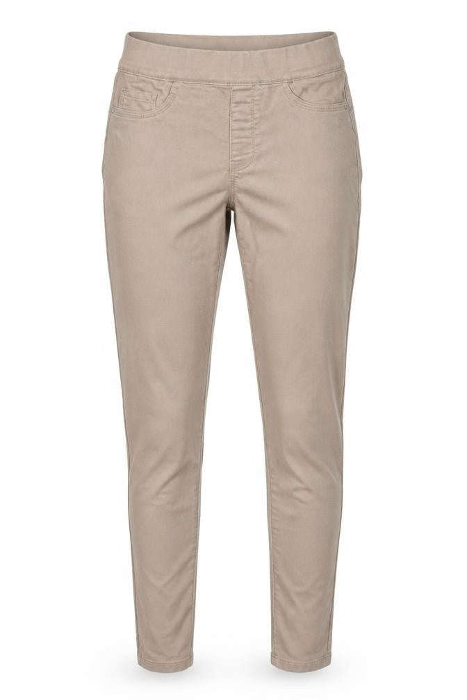 Front view of Atmosphere women’s beige trousers, size UK 8, 26-inch leg