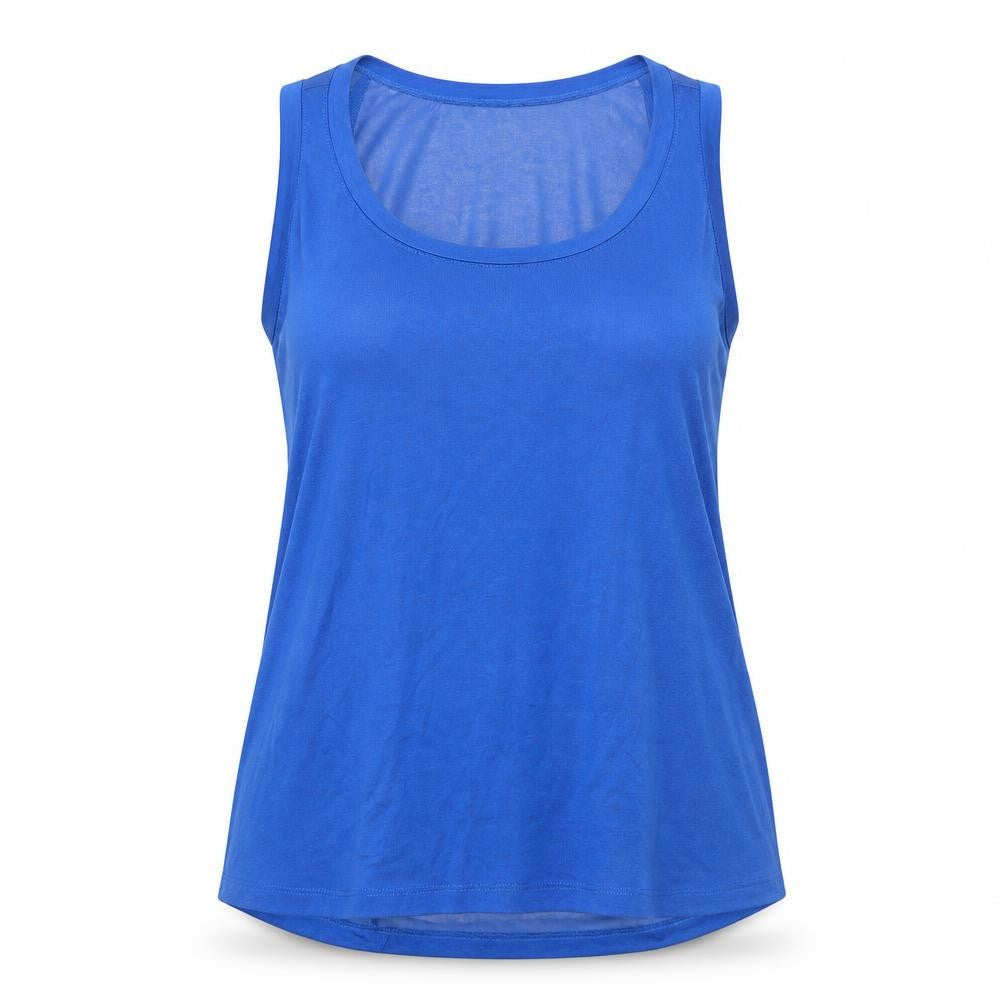 Front view of Crivit women’s blue tank, size S