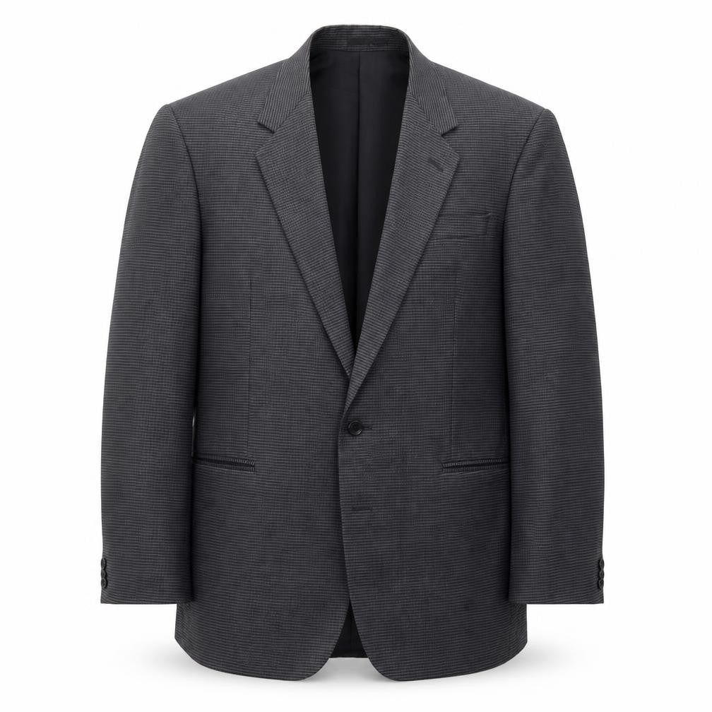 Front view of Preworn men’s grey striped jacket suit jacket, size 40