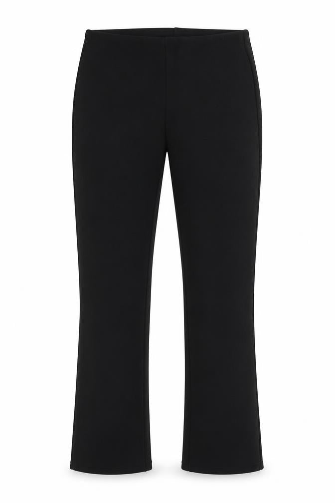 Front view of Preworn women’s black trousers, size UK 8, 25-inch leg