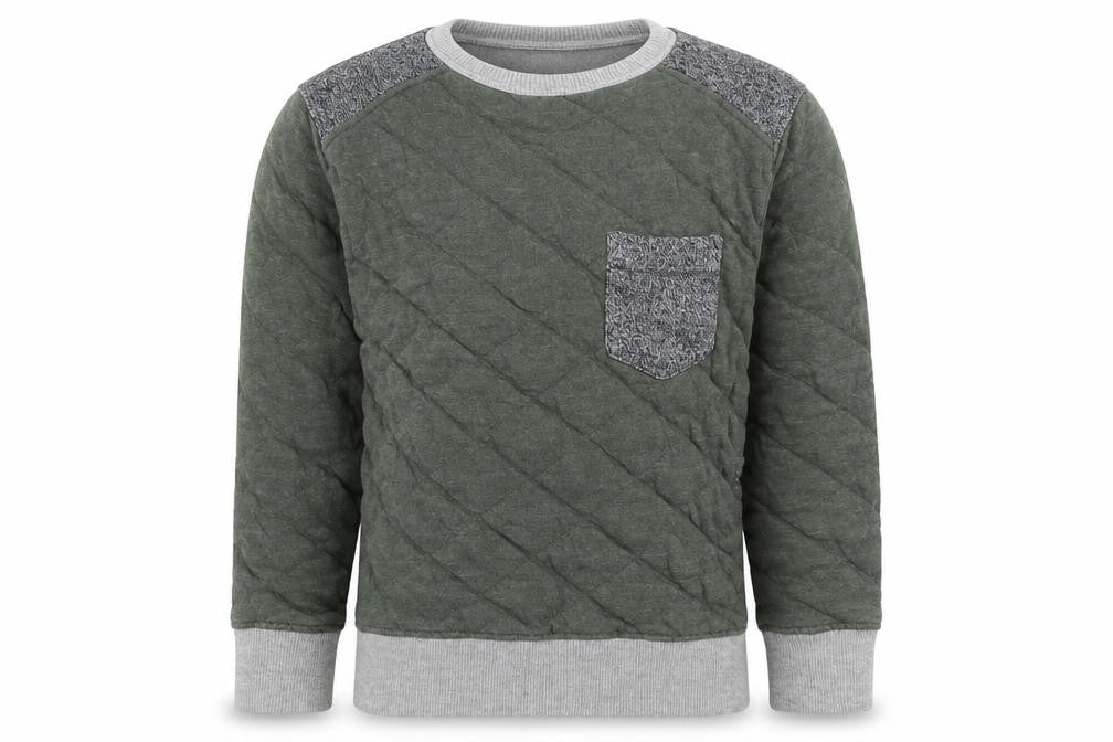 Front view of Next boys’ green pullover sweatshirt, size 7, years